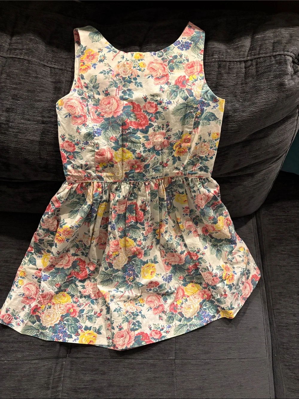Polo by Ralph Lauren Floral Sundress in Cream, Pink & Blue
